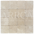 ROYAL, carrelage en travertin 10x10 Ep.1cm, BEIGE nuancé