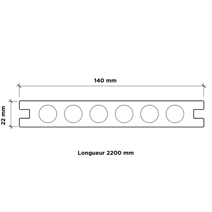 SUPRAFENCE Teck, Kit avec lames terrasse composite, [L 2.2 x H 2 m]