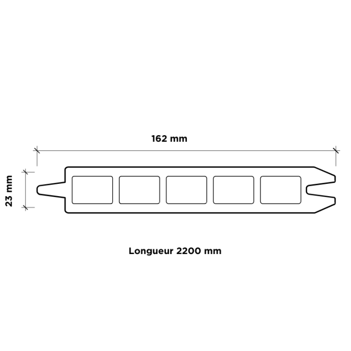 SUPRAFENCE Ipe, Kit avec lames clôture composite, [L 1.8 x H 2 m]