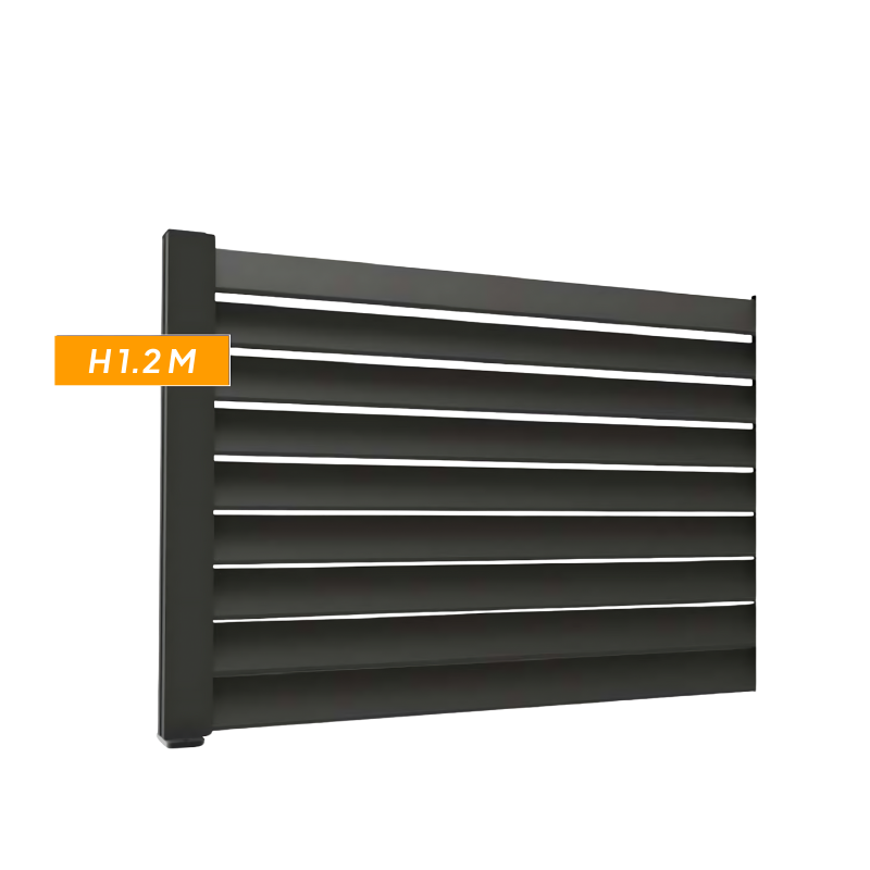 F60 LOUVER Anthracite, Côture aluminium persienne [L 2.0 x H 1.2 m]