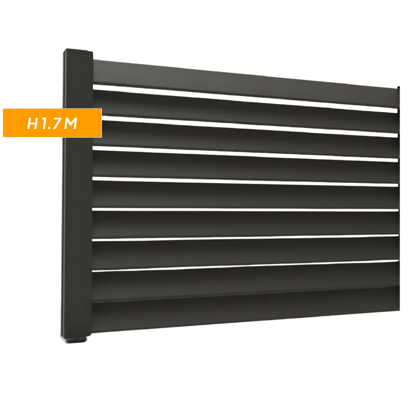 F60 LOUVER Anthracite, Clôture aluminium persienne [L 2.0 x H 1.7 m]