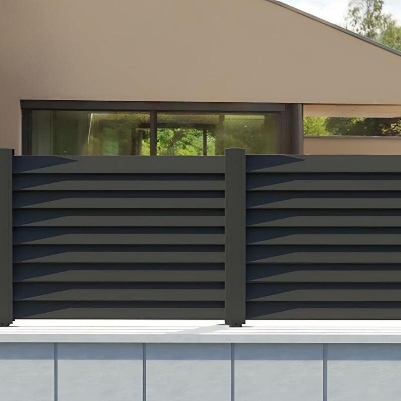 F60 LOUVER Anthracite, Côture aluminium persienne [L 2.0 x H 1.2 m]