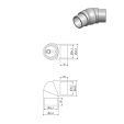 SECO Anthracite, Coude articulé de main-courante Ø40 mm